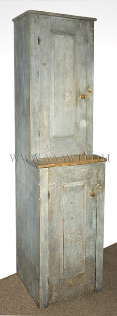 Small Step Back Cupboard
Gray Painted
19th Century, angle view